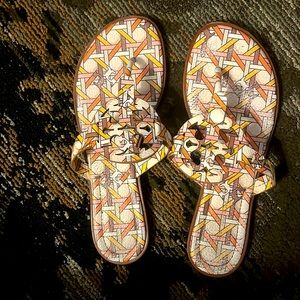 Multi color Tory Burch slides worn 3 times